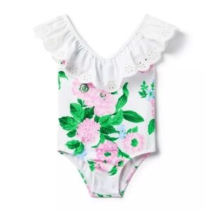 Janie And Jack Floral Ruffle Swimsuit, Soze 18-24 Months
